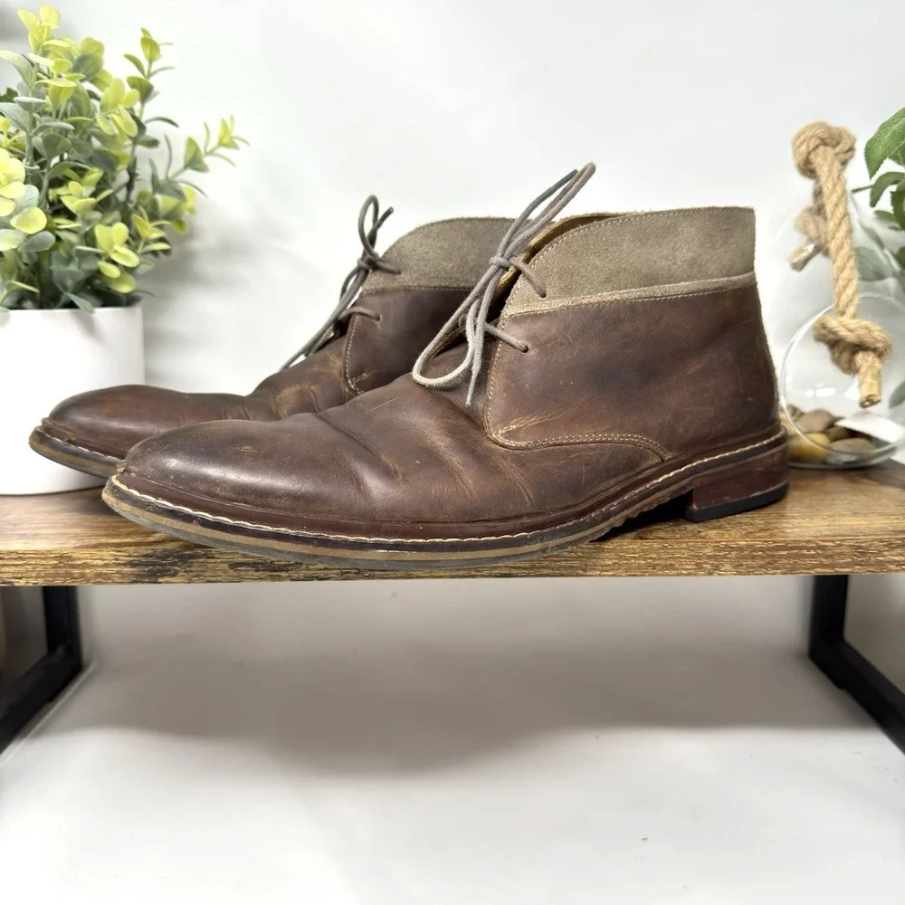Cole Haan Men's Size 8.5 M Suede Welt Chukka Brown‎ Leather C24533 Ankle Boots